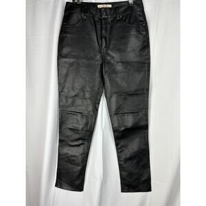 Free people We The Free faux leather vegan black‎ crop skinny pants size 25 READ